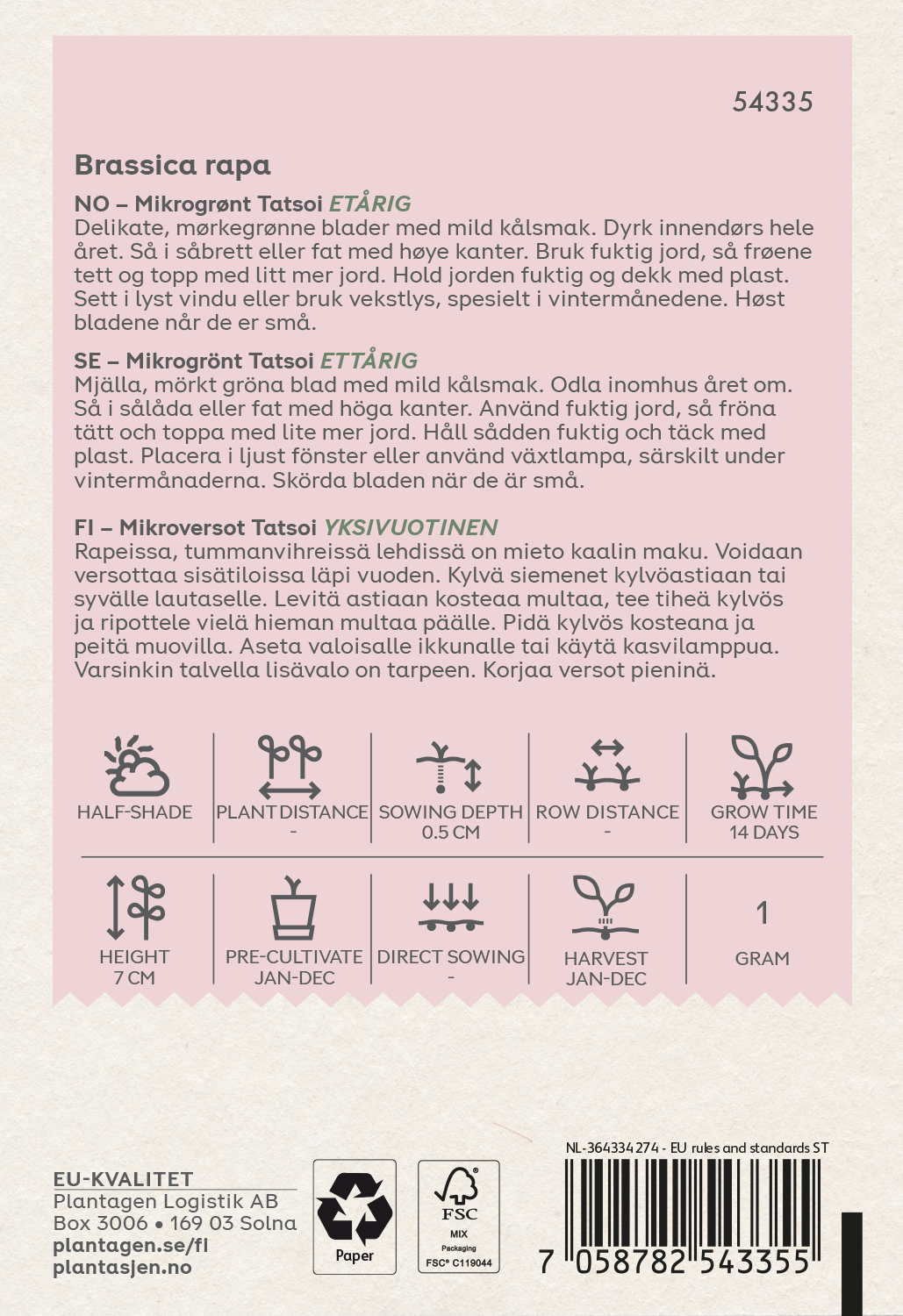 Tatsoi - Mikrogrönt