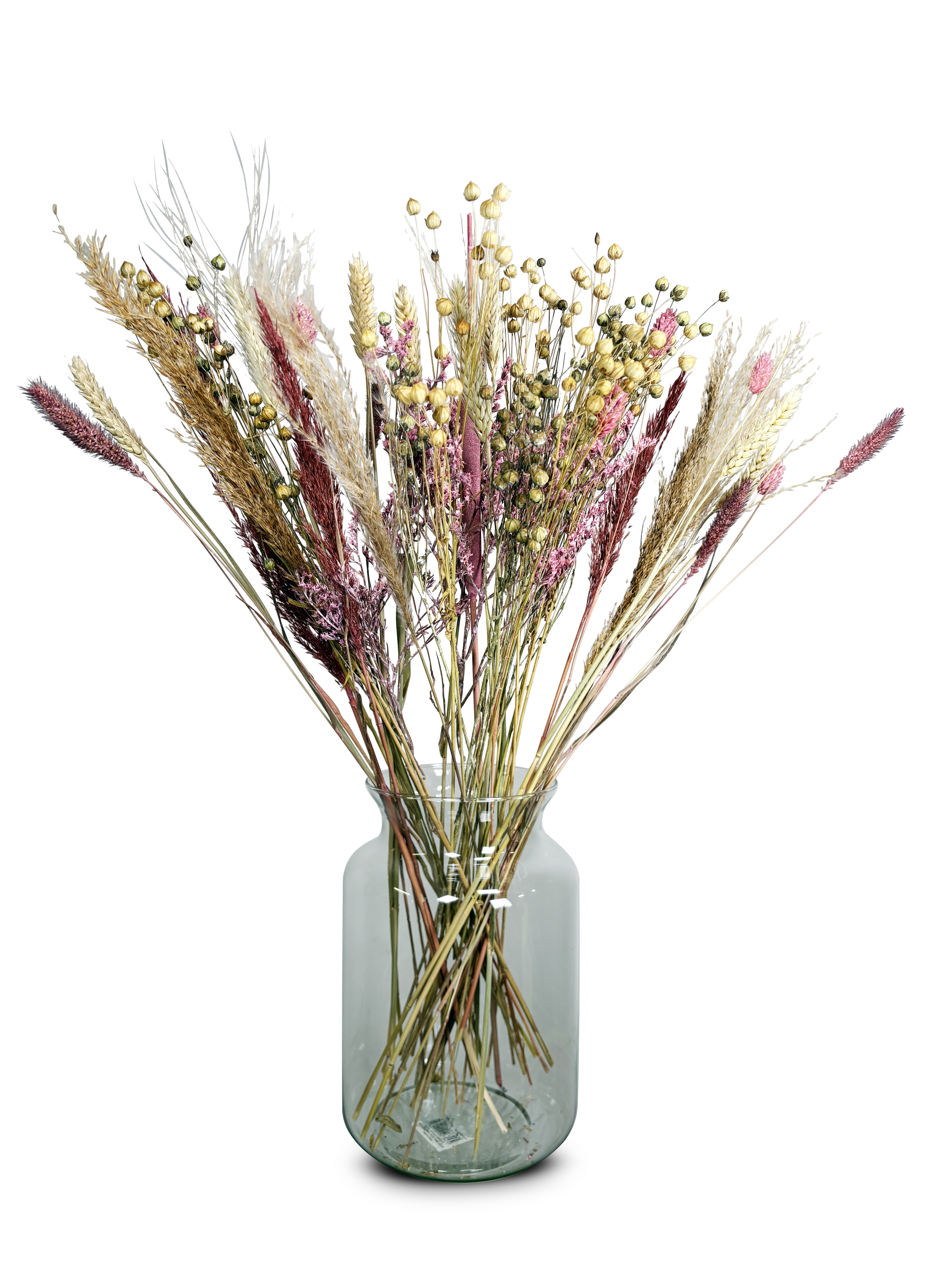 Bukett torkade blommor rosa