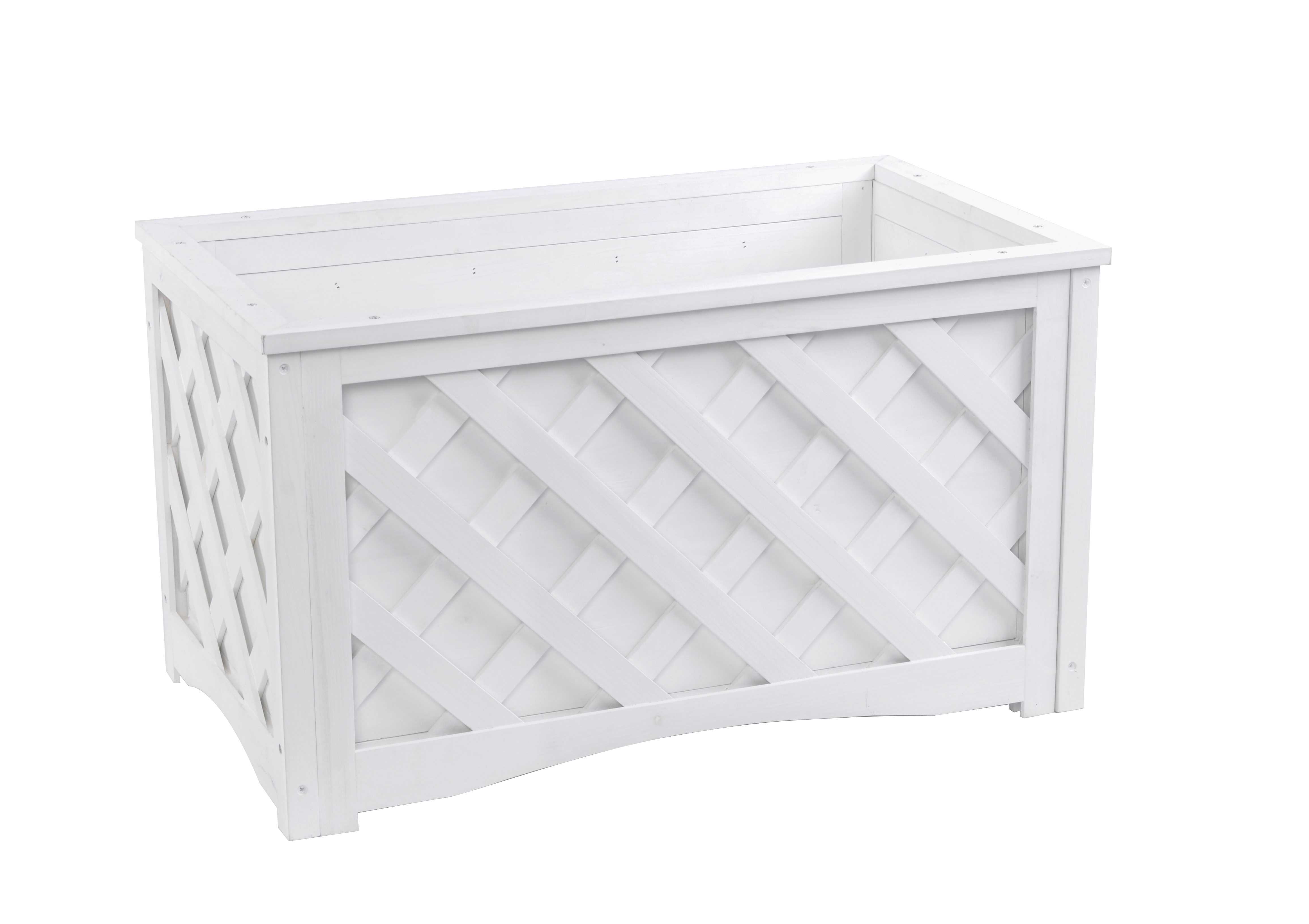 Plantekasse i tre, hvit, 70x40x40 cm