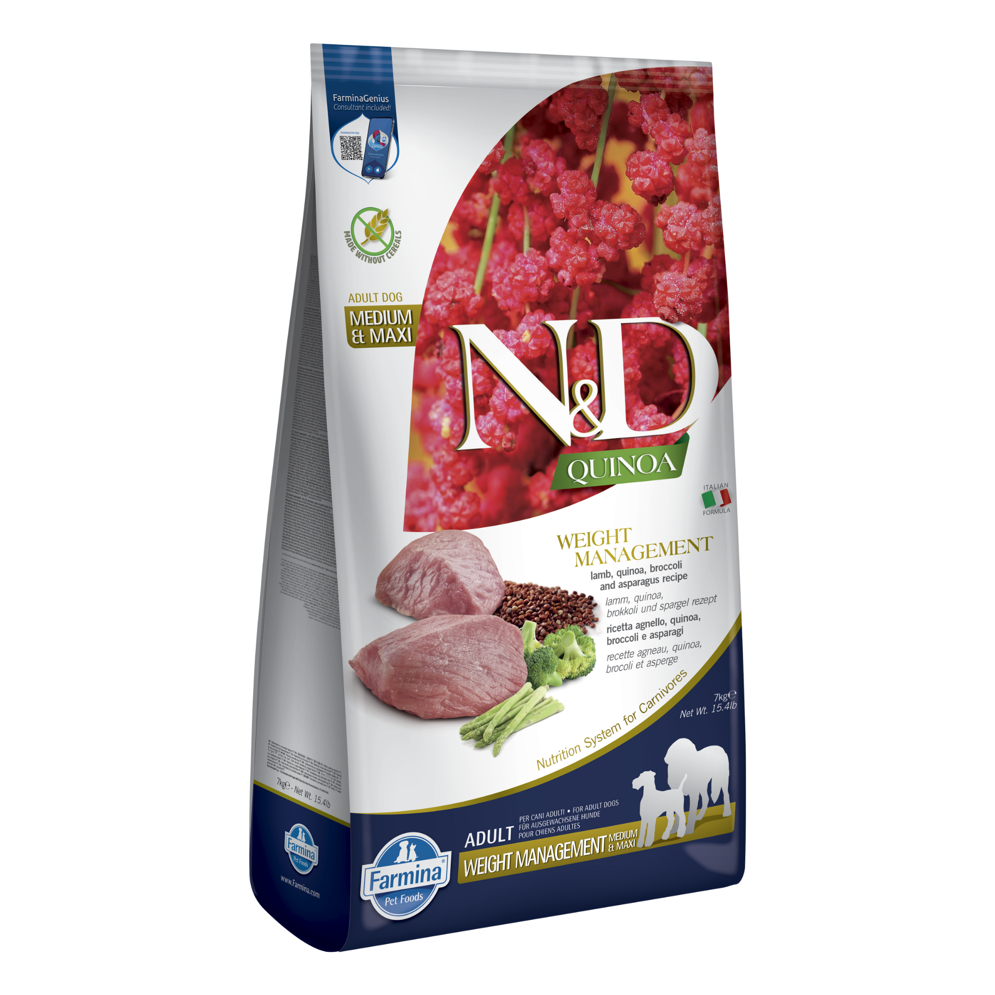 N&D Qui. WM,Lamb&Brokkoli Adult Med/Max 7kg