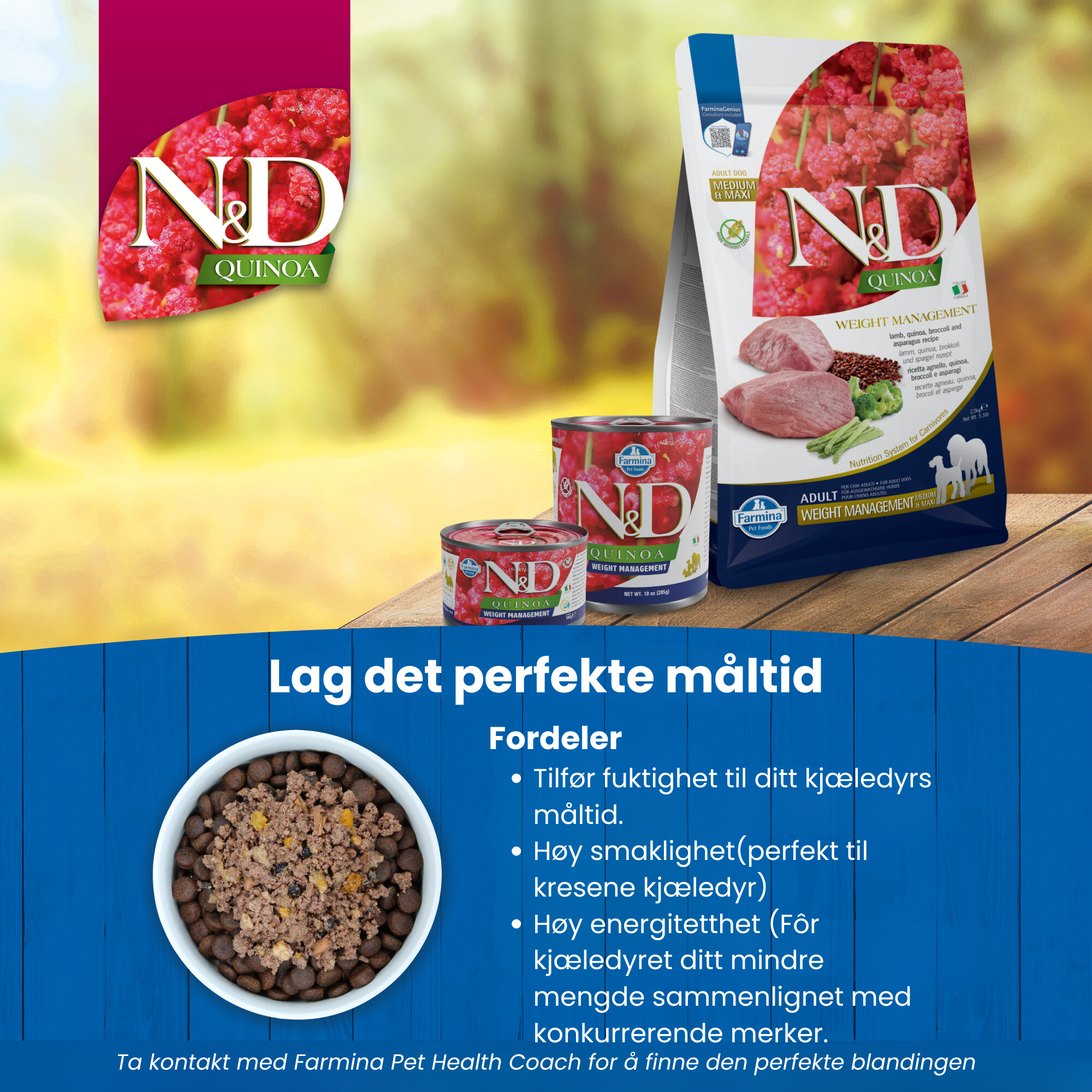 N&D Qui. WM,Lamb&Brokkoli Adult Med/Max 7kg