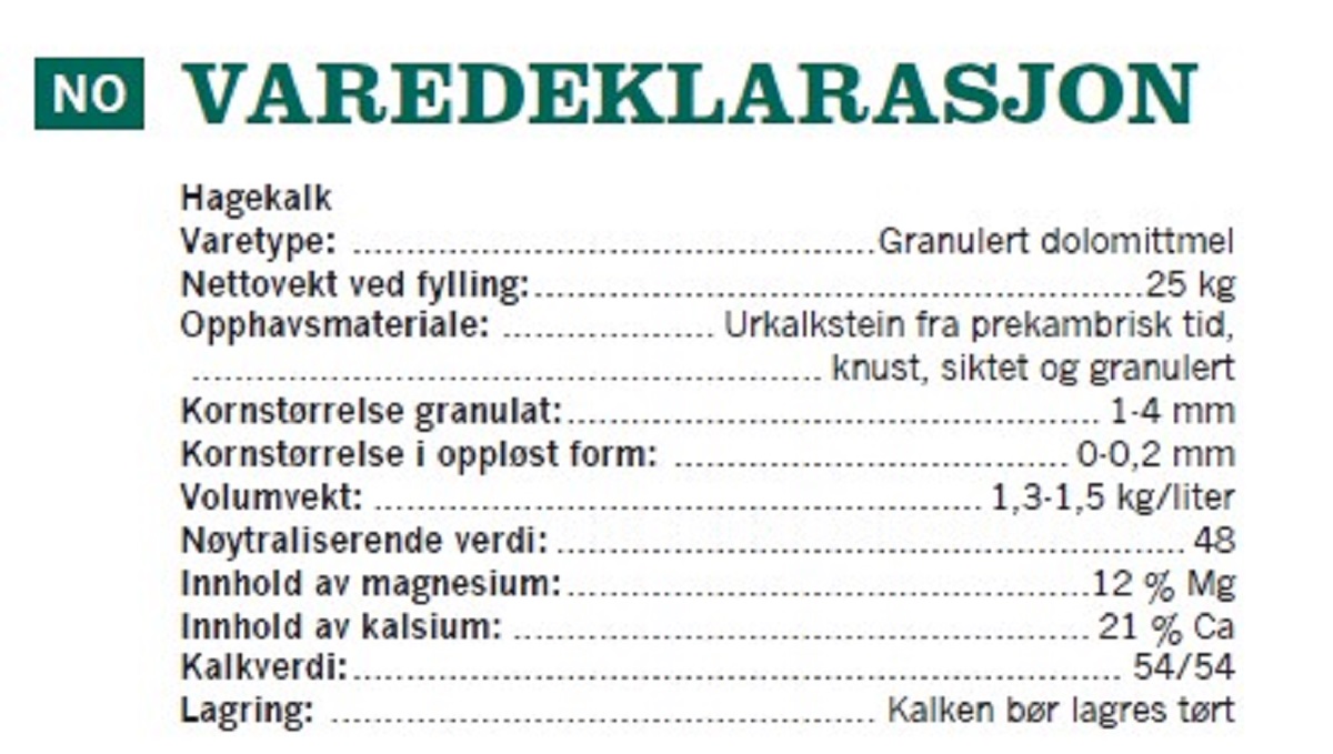 Plantasjen lime 25kg