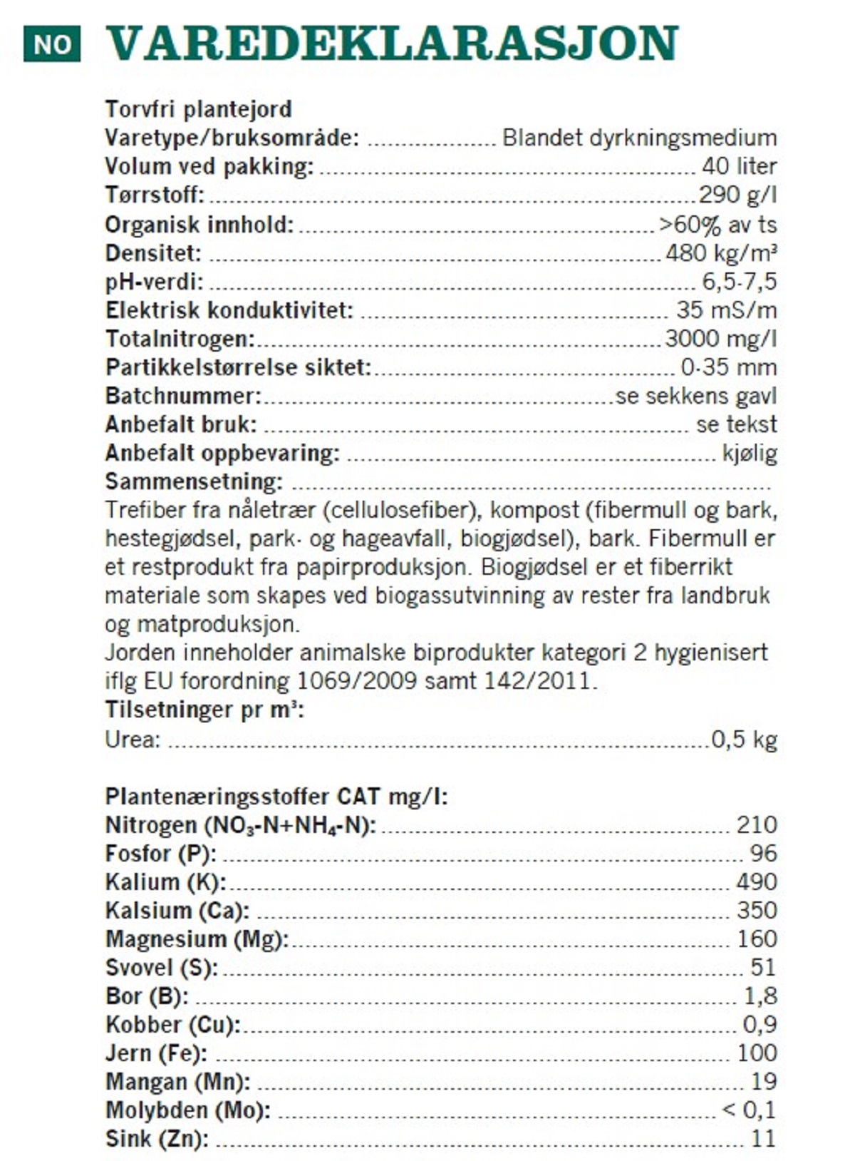 Peat free soil 40L NO