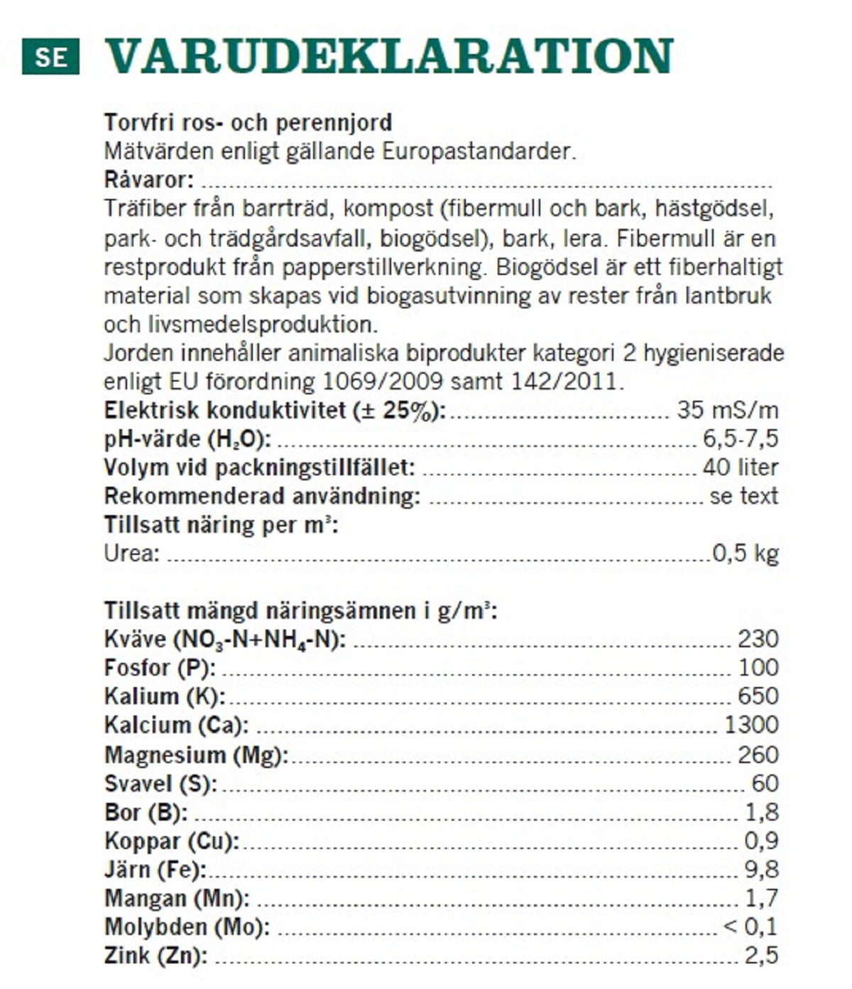 Peat free rose & p soil 40L SE