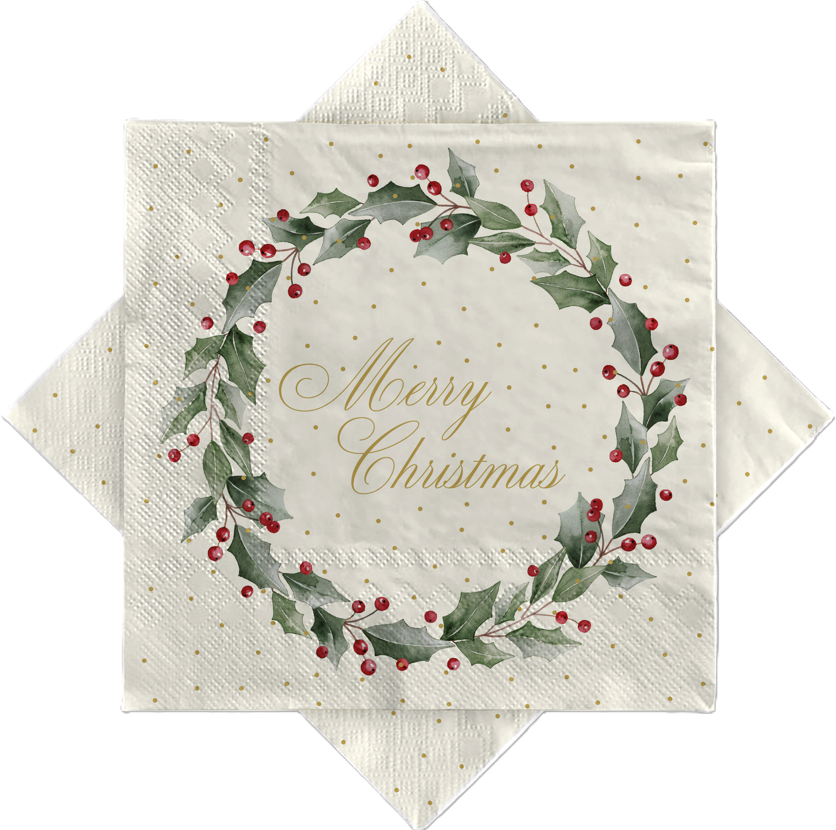 Serviett Merry Christmas krans