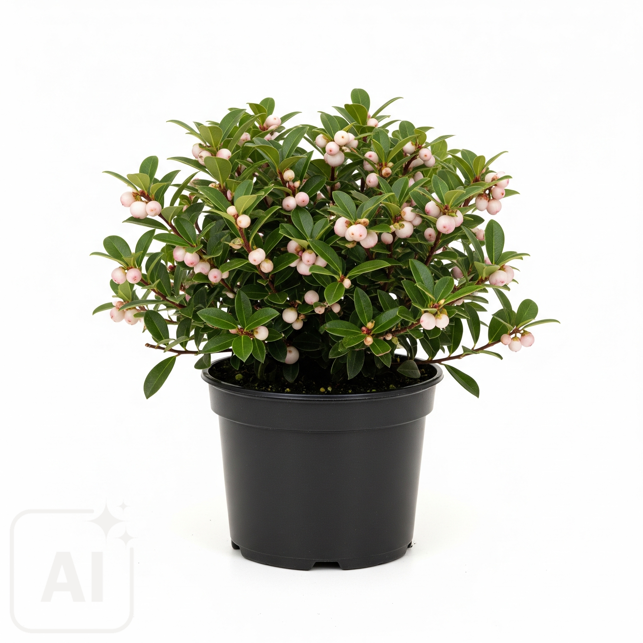 A vibrant Gaultheria mucronata plant showcasing its lush green foliage adorned with clusters of bright pink berries, offering a splash of color and texture to your garden spaces.