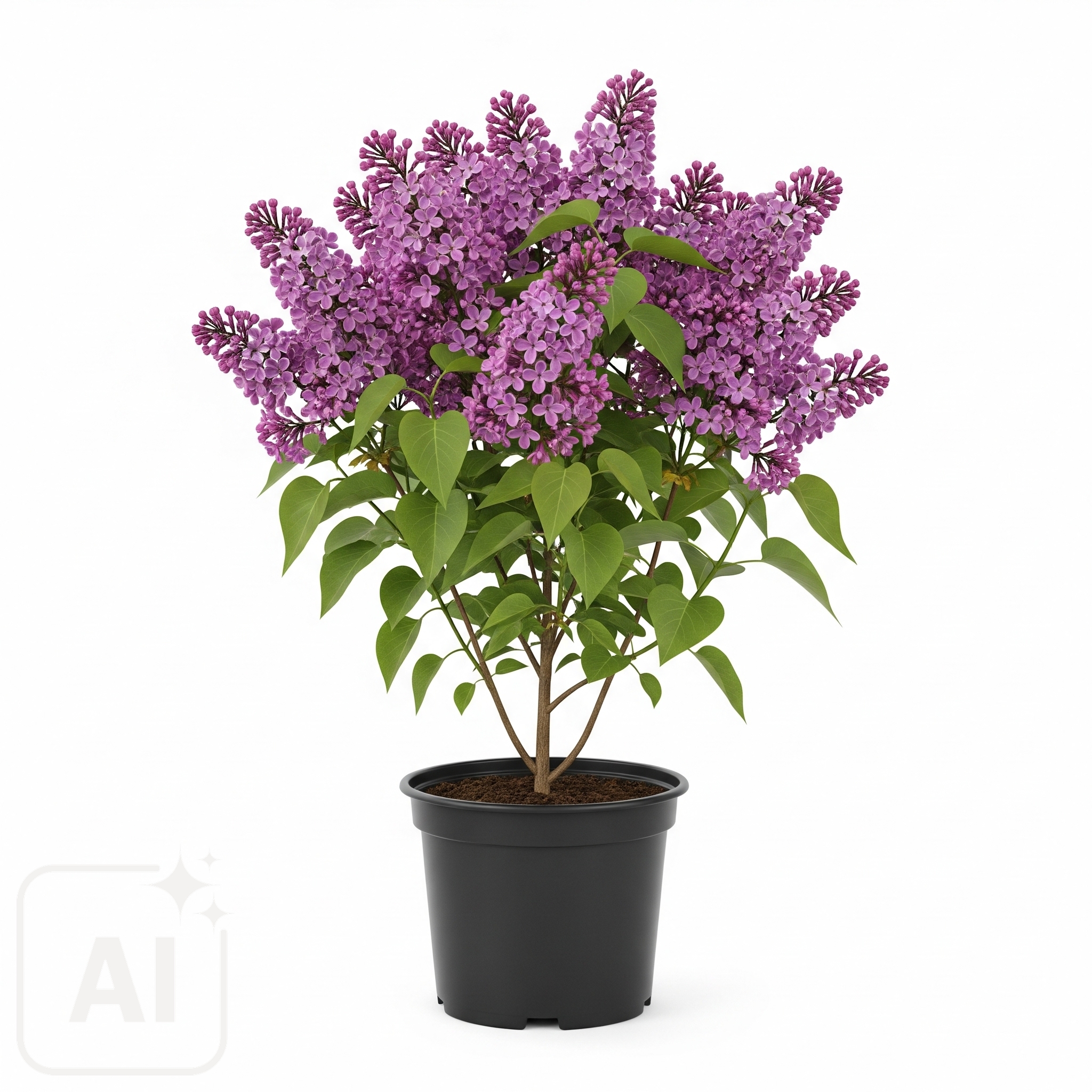 Vackra klasar av doftande syrenblommor från Syringa Vulgaris, med sina ikoniska lavendelfärger och frodigt gröna bladverk, perfekt för att ge charm och en härlig doft till din trädgård.