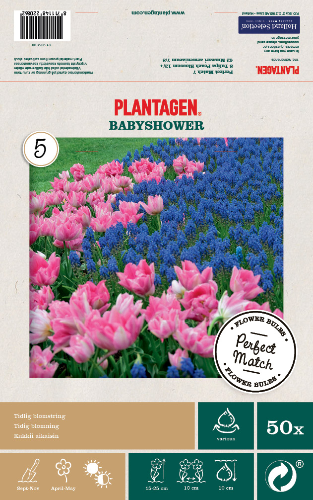 Høstløk miks Baby Shower - 50 stk