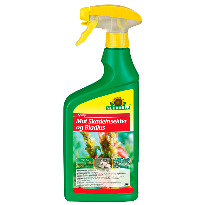 Spray mot skadeinsekter og bladlus