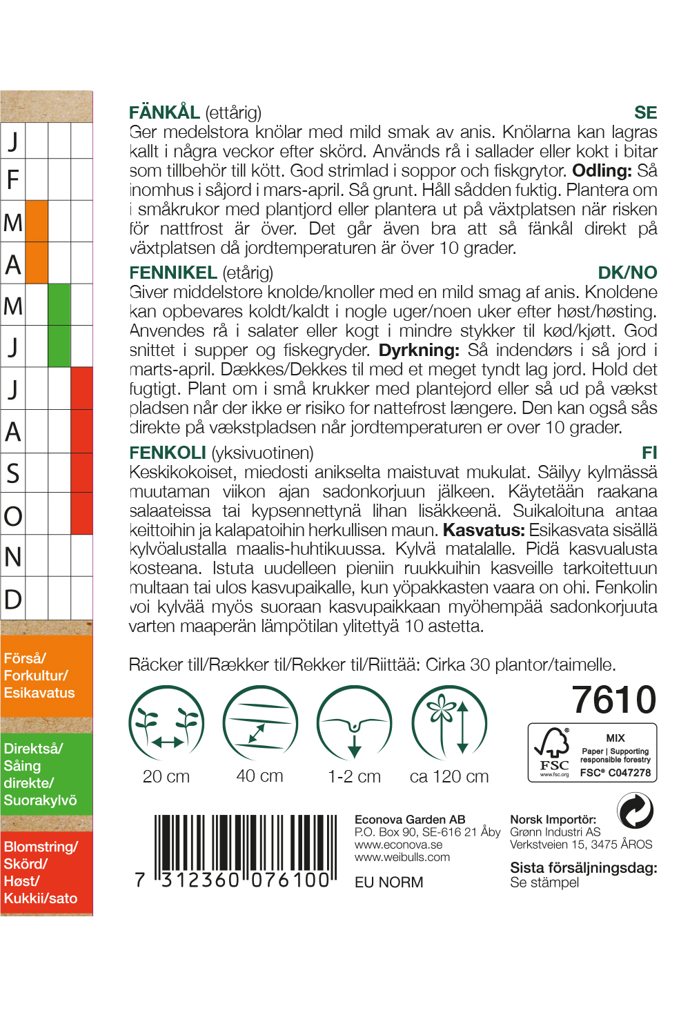 Fänkål KRAV 'Géant Mammouth Perfection'
