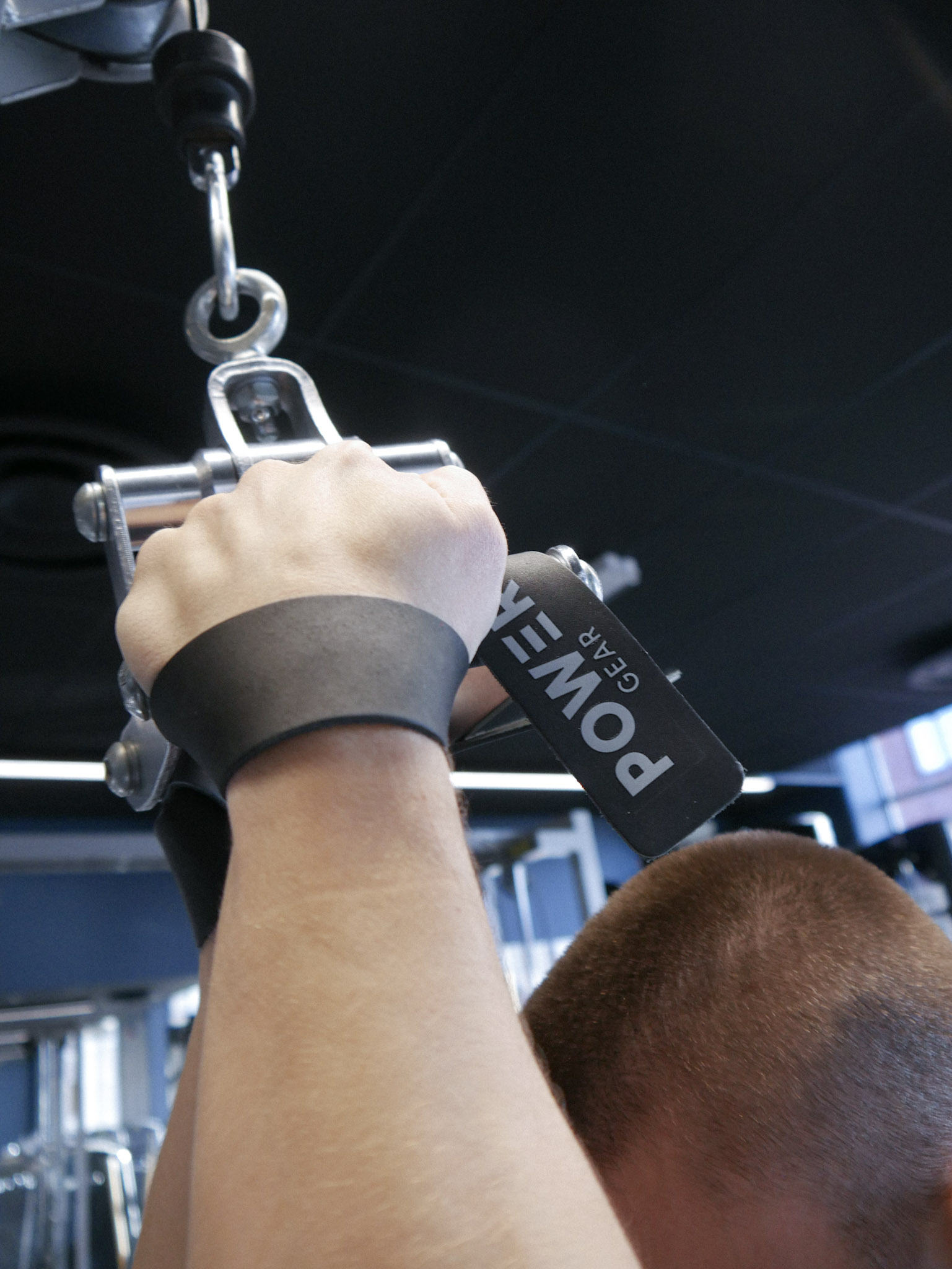 Power Gear Leather Lifting Straps Black