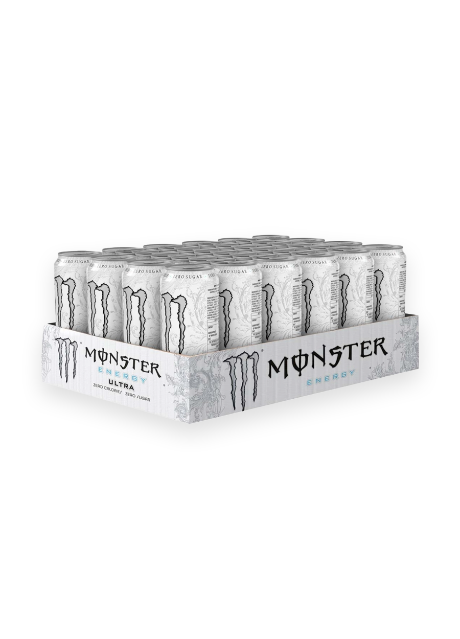 24x Monster Energy 500ml Ultra White