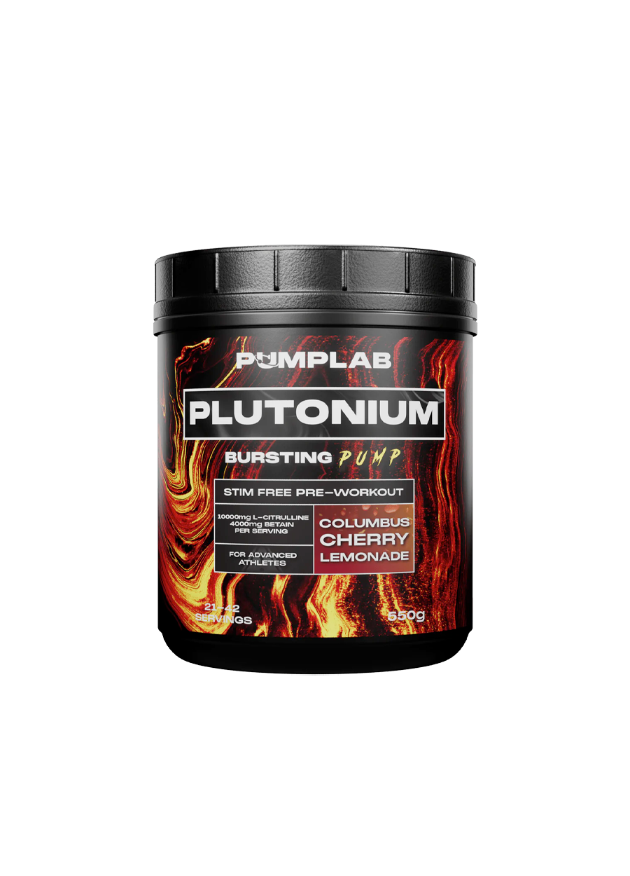 PumpLab PLUTONIUM Stim Free Pre-Workout 550g Columbus Cherry Lemonade
