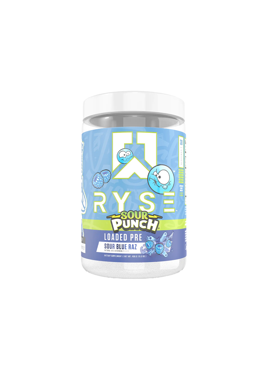 RYSE Supplement Loaded Pre 474g Sour Punch Sour Blue Raz