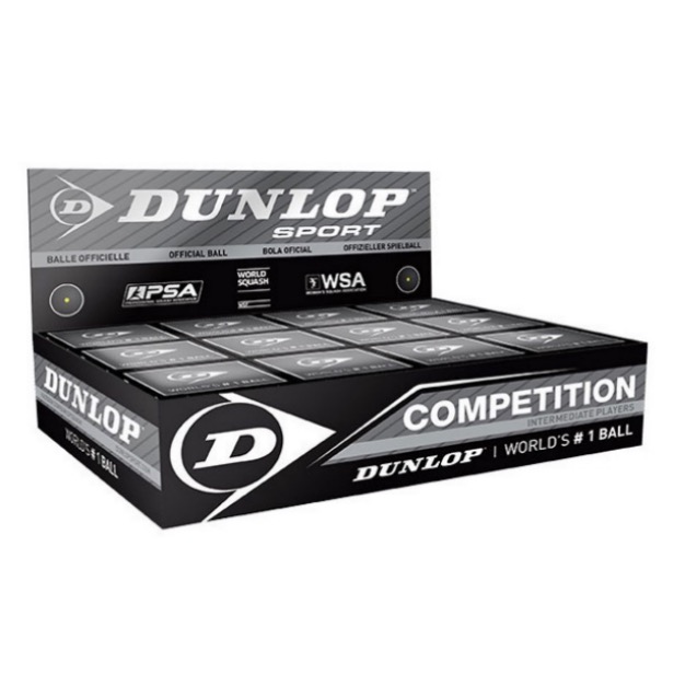 Dunlop Competition (enkel-gul) – 12 baller