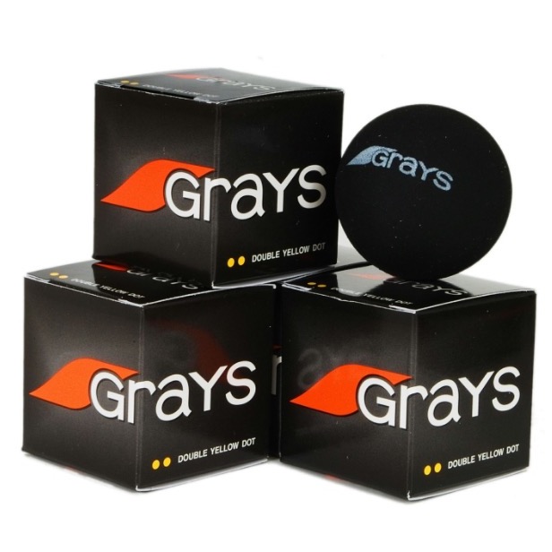 Grays Squashballer Dobbel-gul – 12 stk
