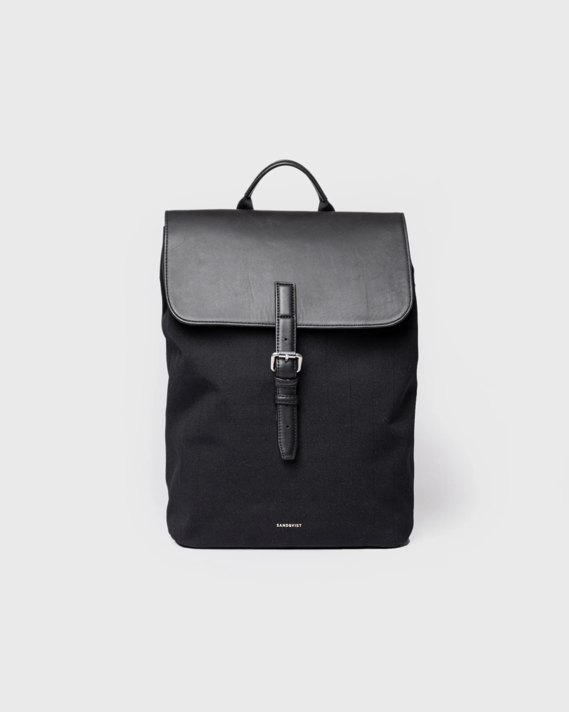 Sandqvist Black Canvas Backpack with Front Zip Pockets Sandqvist backpacks – Thunderkraft main image 4