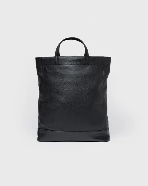 Black leather Amagnes tote/backpack Black leather and fabric backpack or convertible bag | Alice  main image 4
