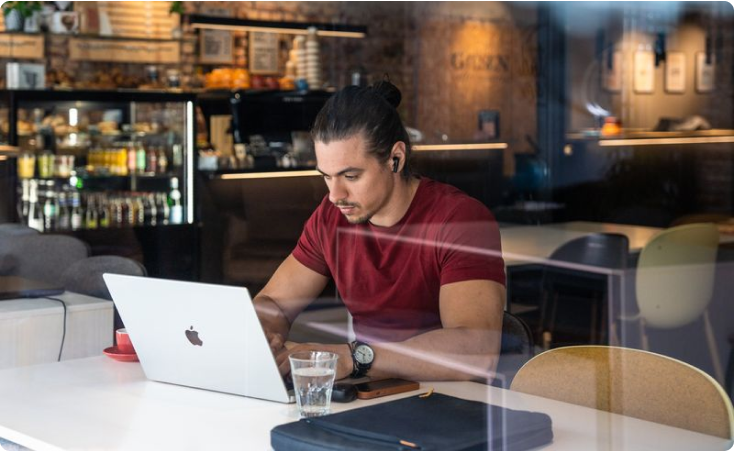 Image of a person working in our cafe