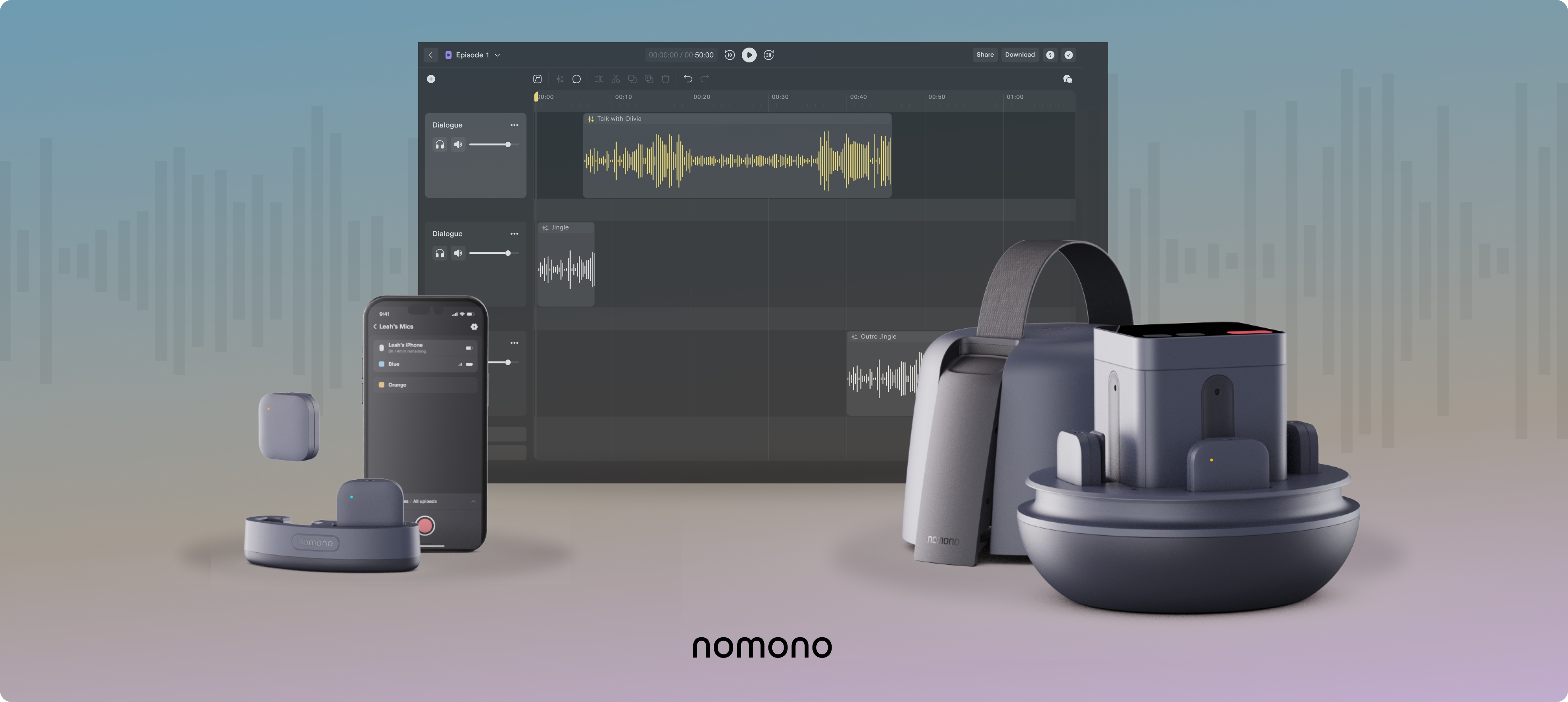 Image displaying Nomono's hardware and software
