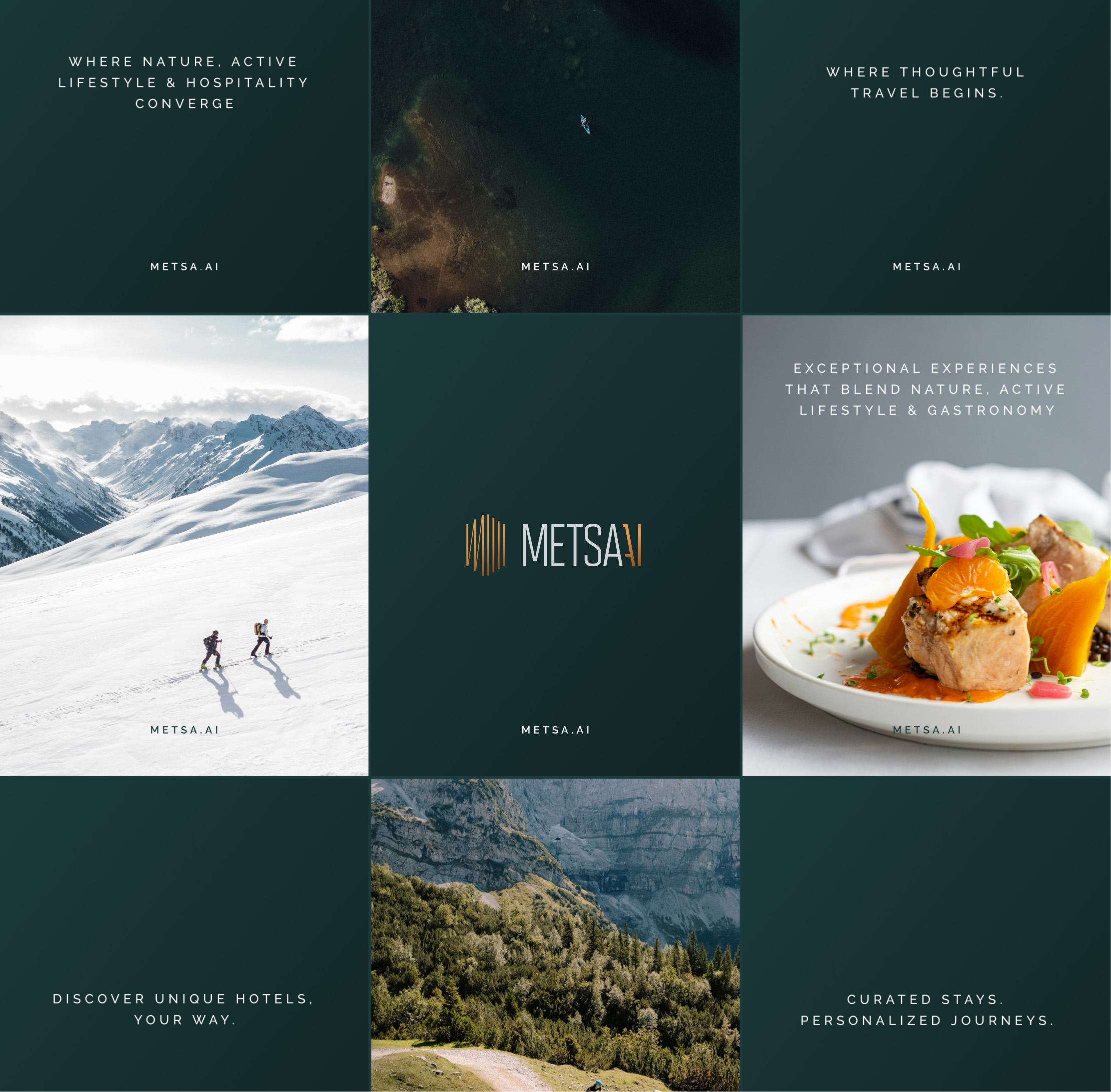Instagram feed showing 9 images with photos of travelling and food