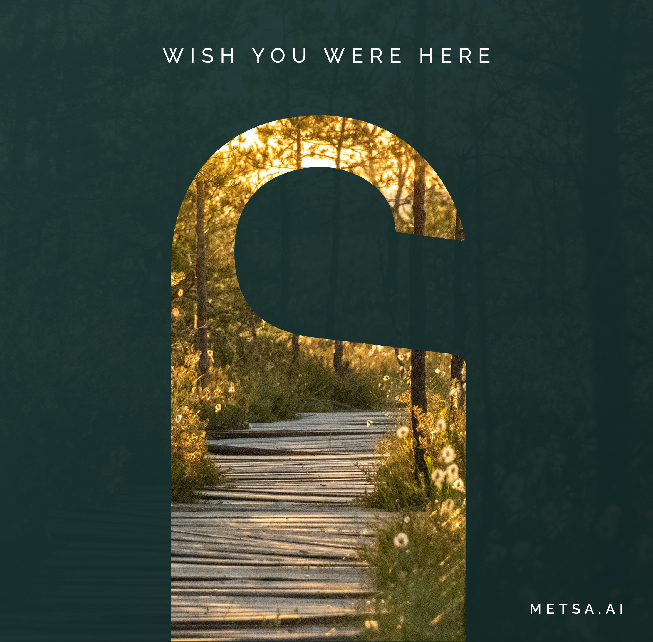 Instagram image of hotel tag and the text Wish you where here