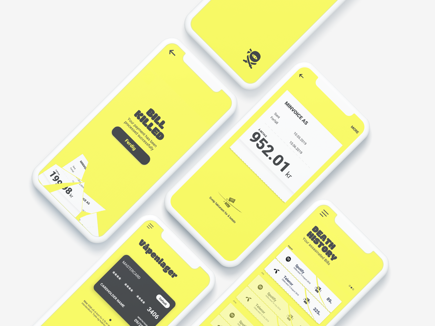 UI and UX design for Bill Kill