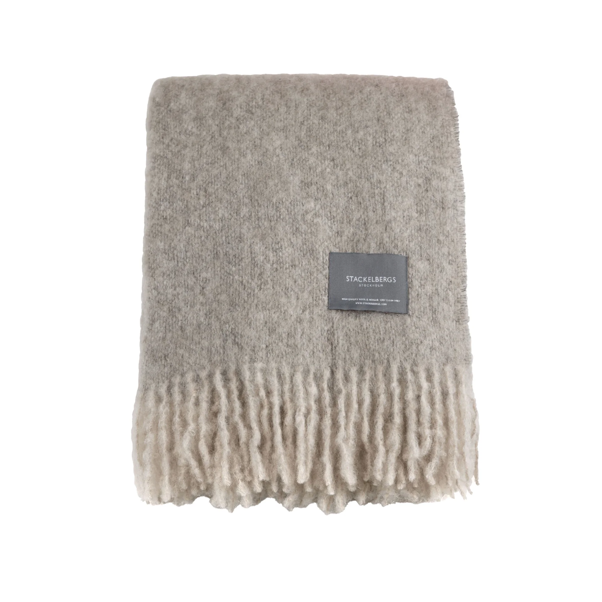 Mohairpledd 150x140cm - Lysebrun (Taupe & brindle)