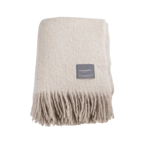 Mohairpledd 150x140cm - Beige (Portabello)