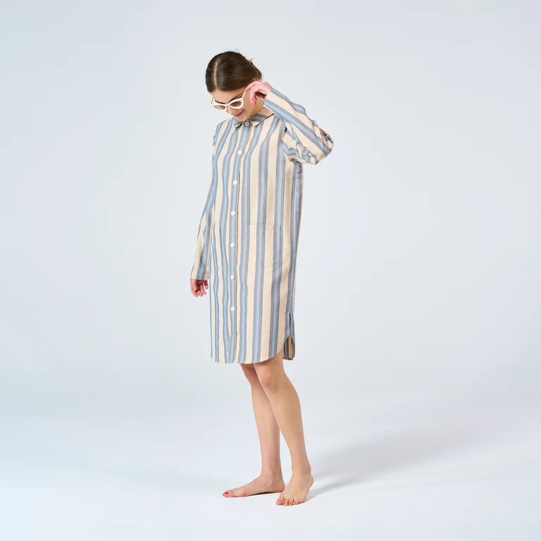 Uno Nightshirt - Old School Beige & Blue