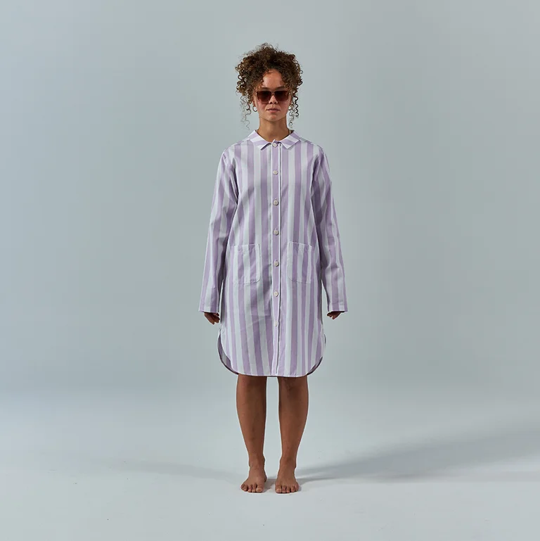 Uno Nightshirt - Lavender & White