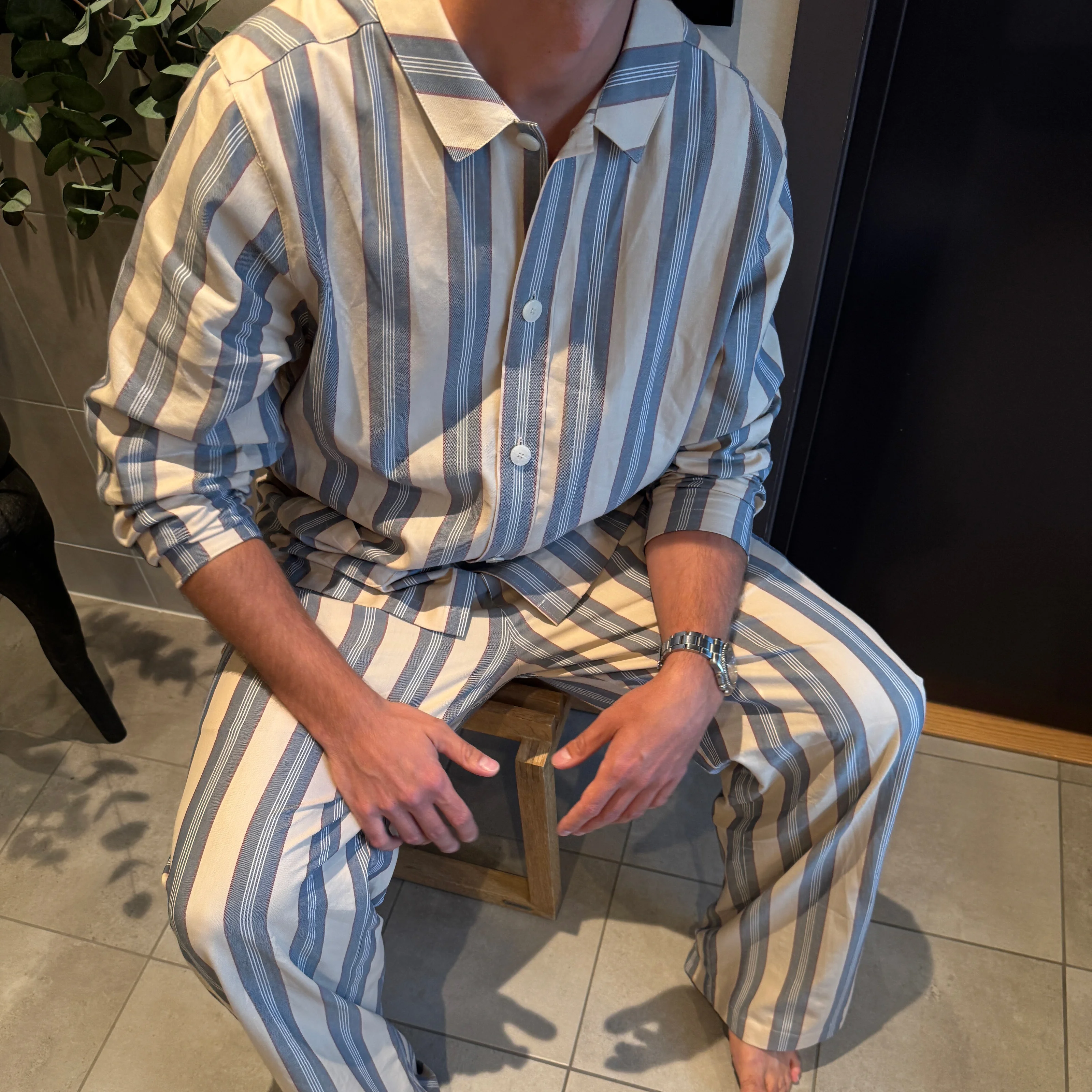 Uno Wide Leg - Old School Beige & Blue