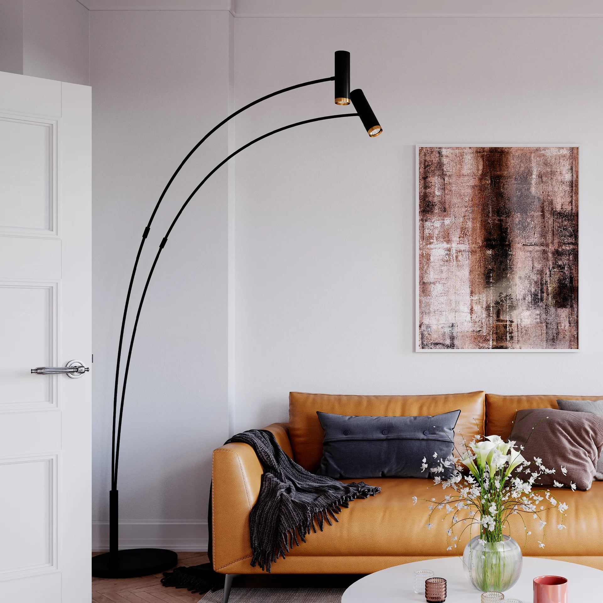 Golvlampa 2-låg - Svart