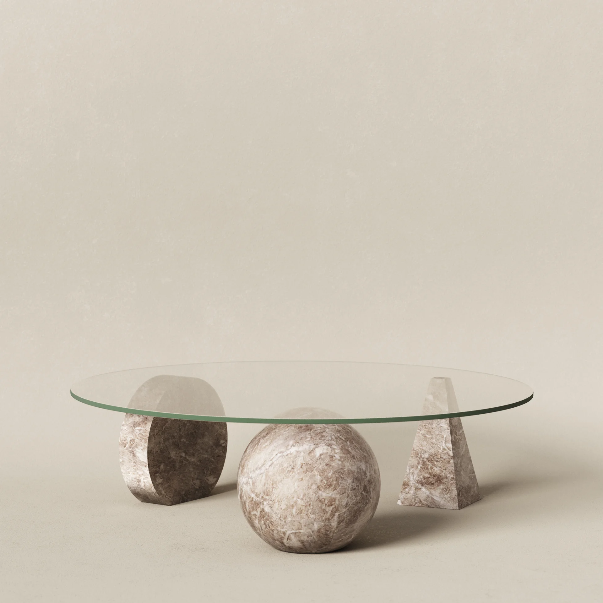 Rund Ø120cm gemischte Beine - Silver Diana & Glas