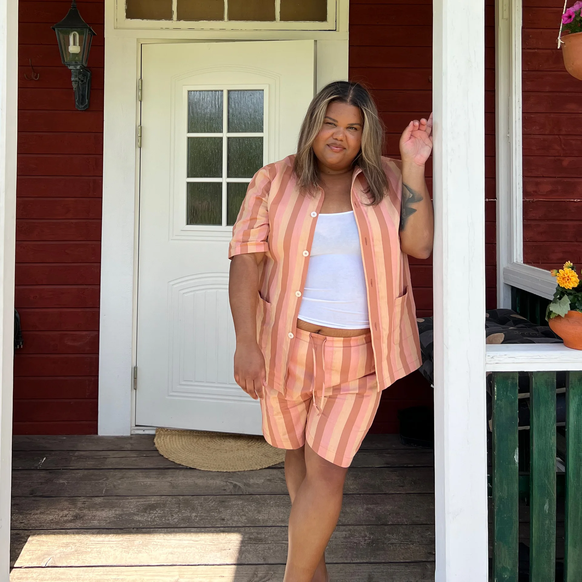 Uno Short - Pink & Brown