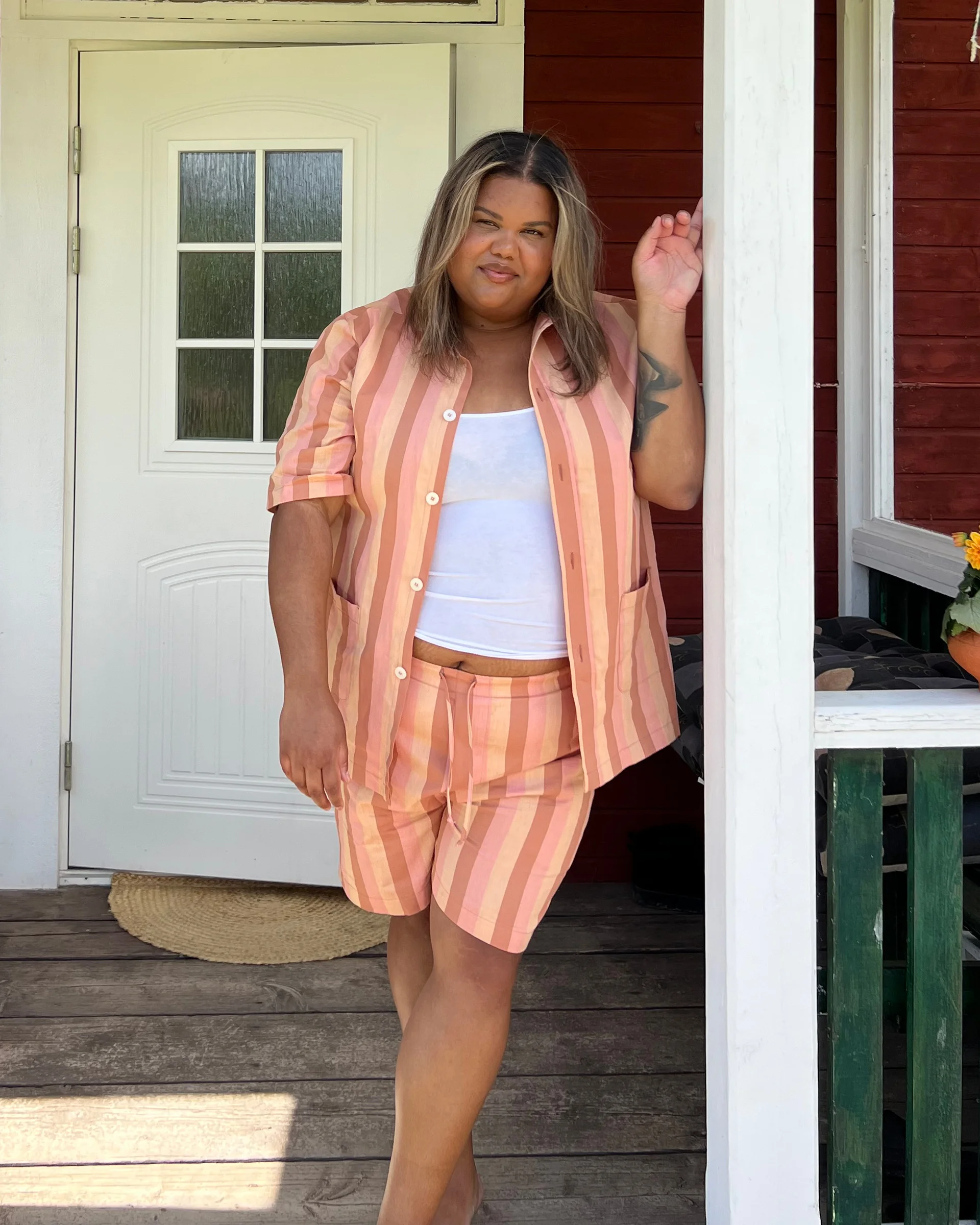 Uno Short - Pink & Brown