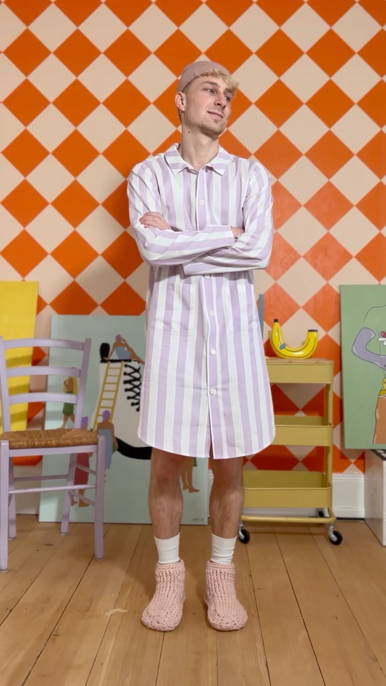 Uno Nightshirt Lavender & White