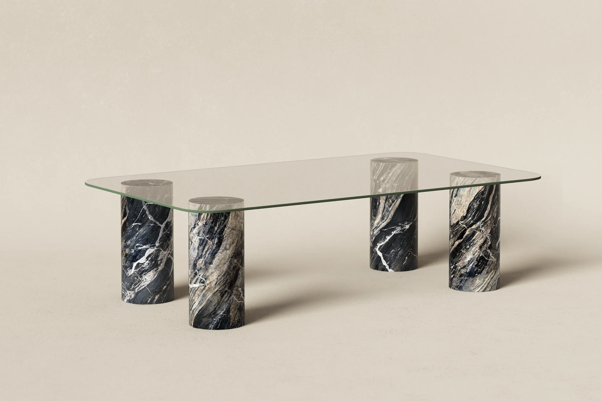  Leoparden Couchtisch 120x70cm - Glasplatte