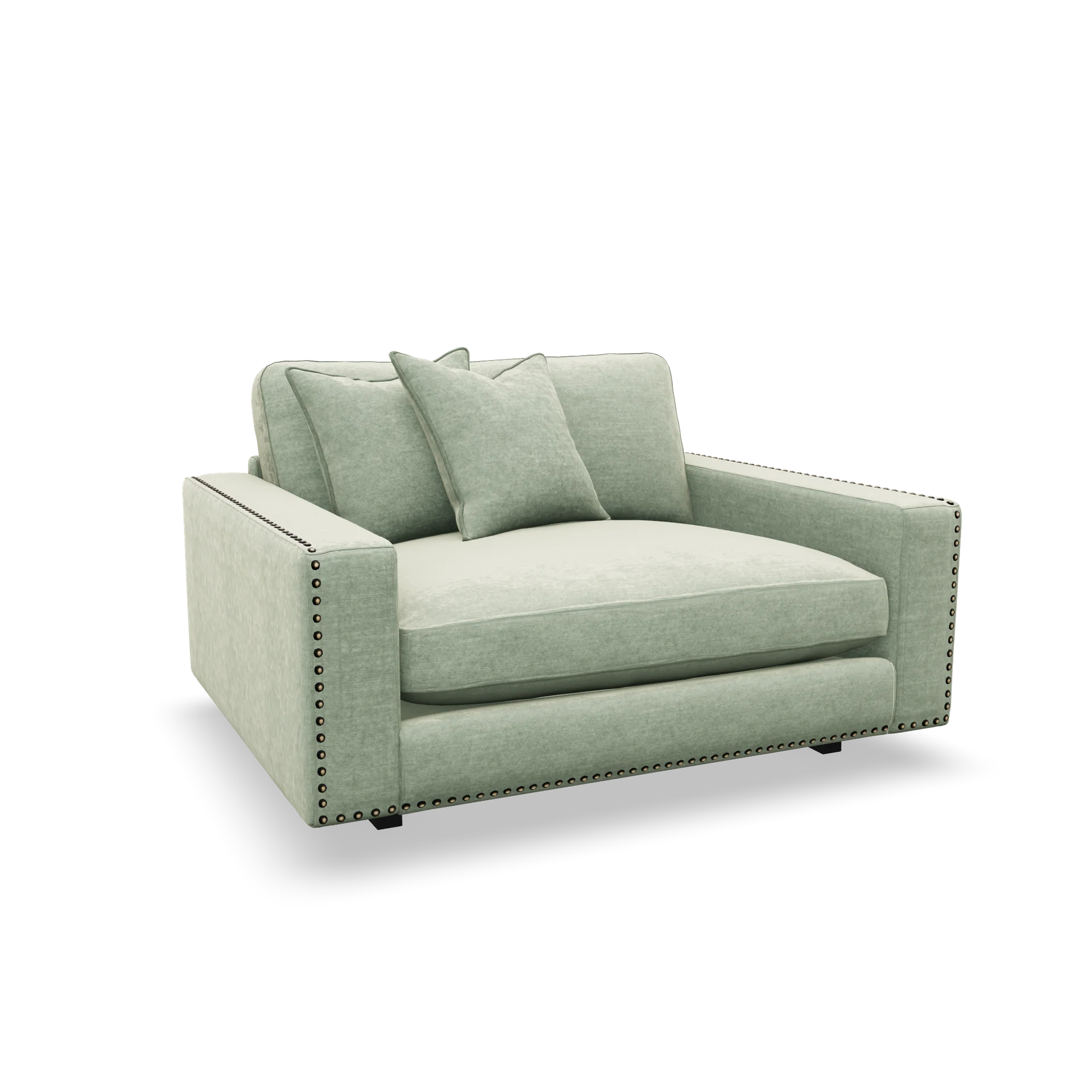 Valen | Loveseat | Mood, Ljusgrön 802 | Svartguld nitar
