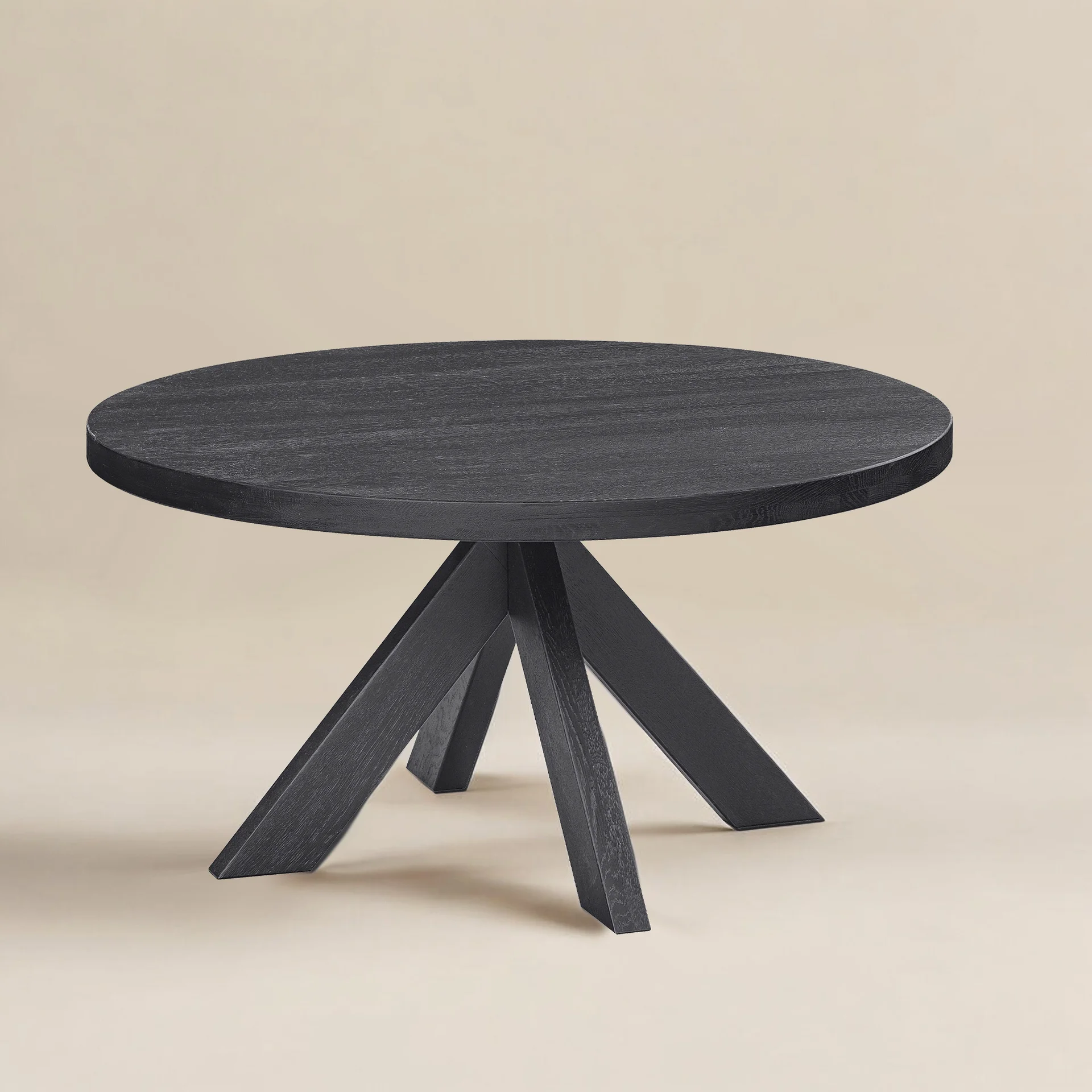 Rund 90cm - Schwarzlackierte Eiche