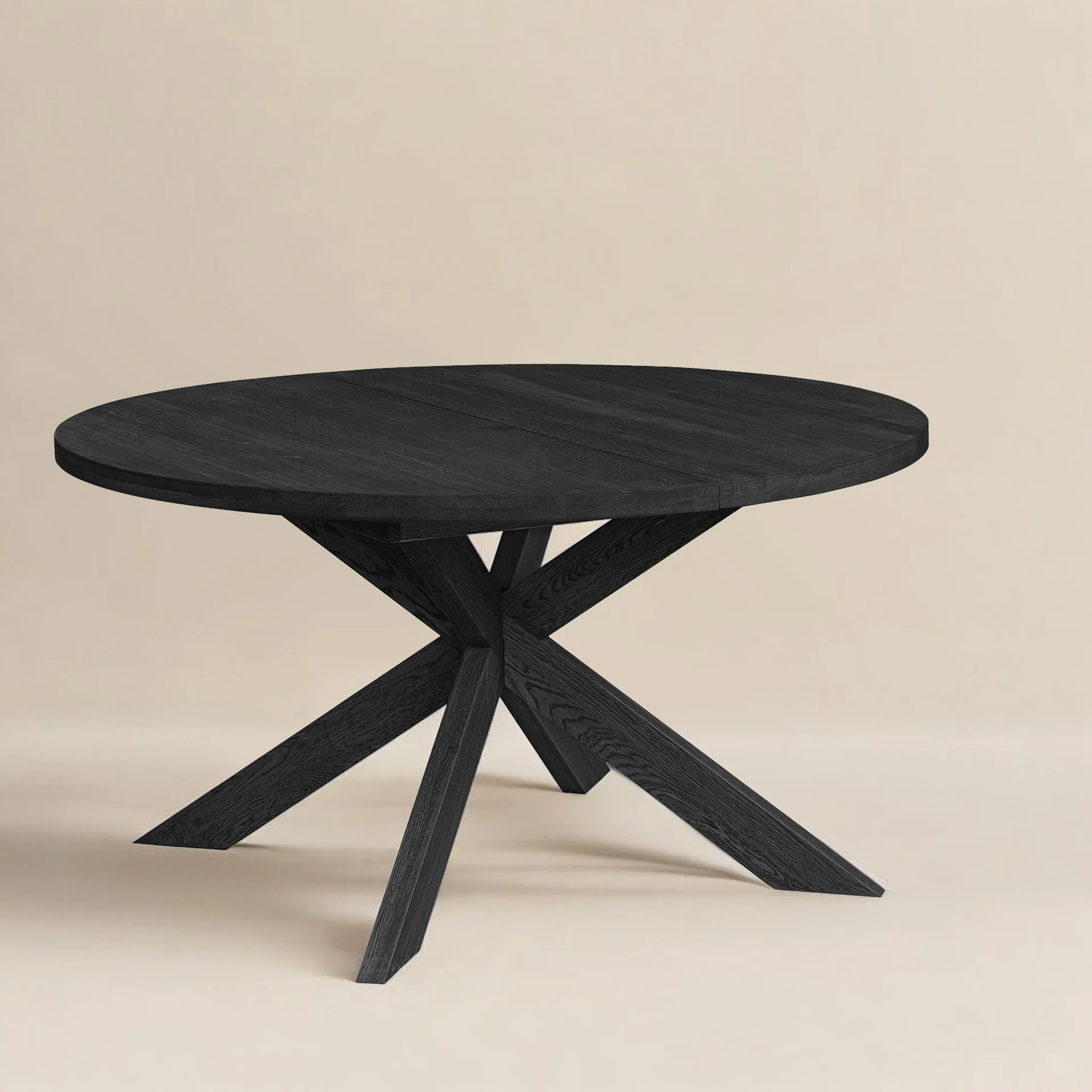 Runt 140cm - Svartmålad ek