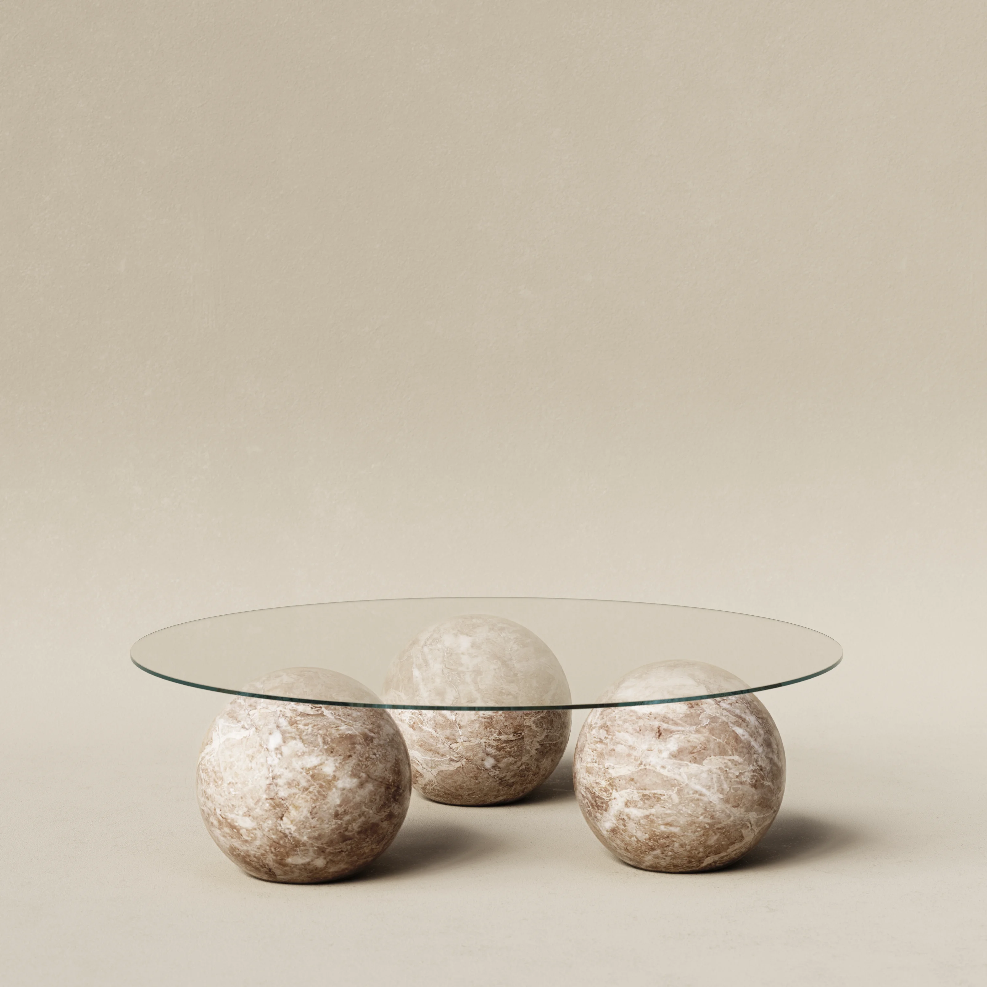 Runt Ø120cm klot - Silver Diana & glas