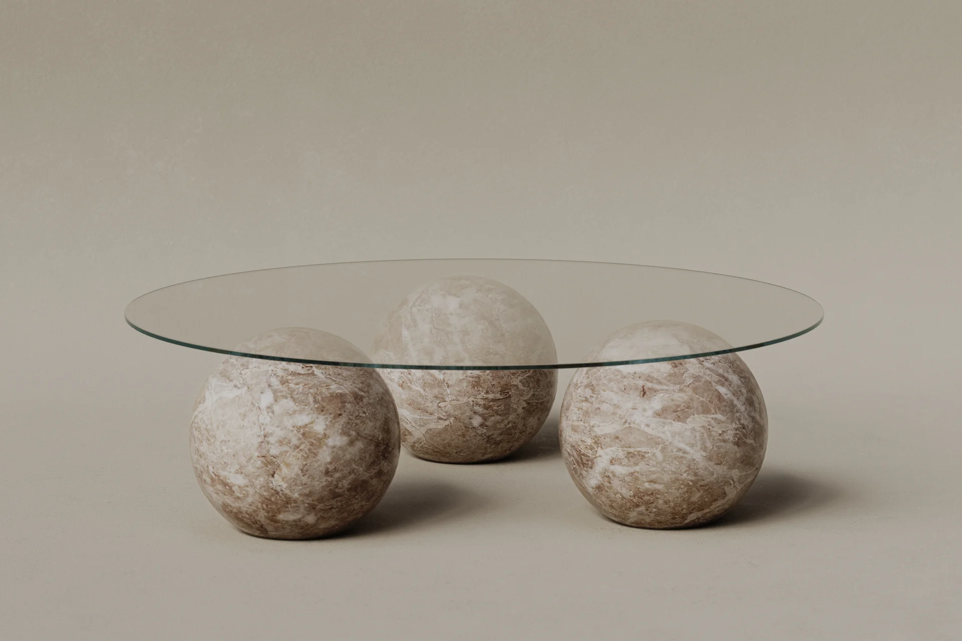  Leoparden soffbord 120cm klot - Glasskiva