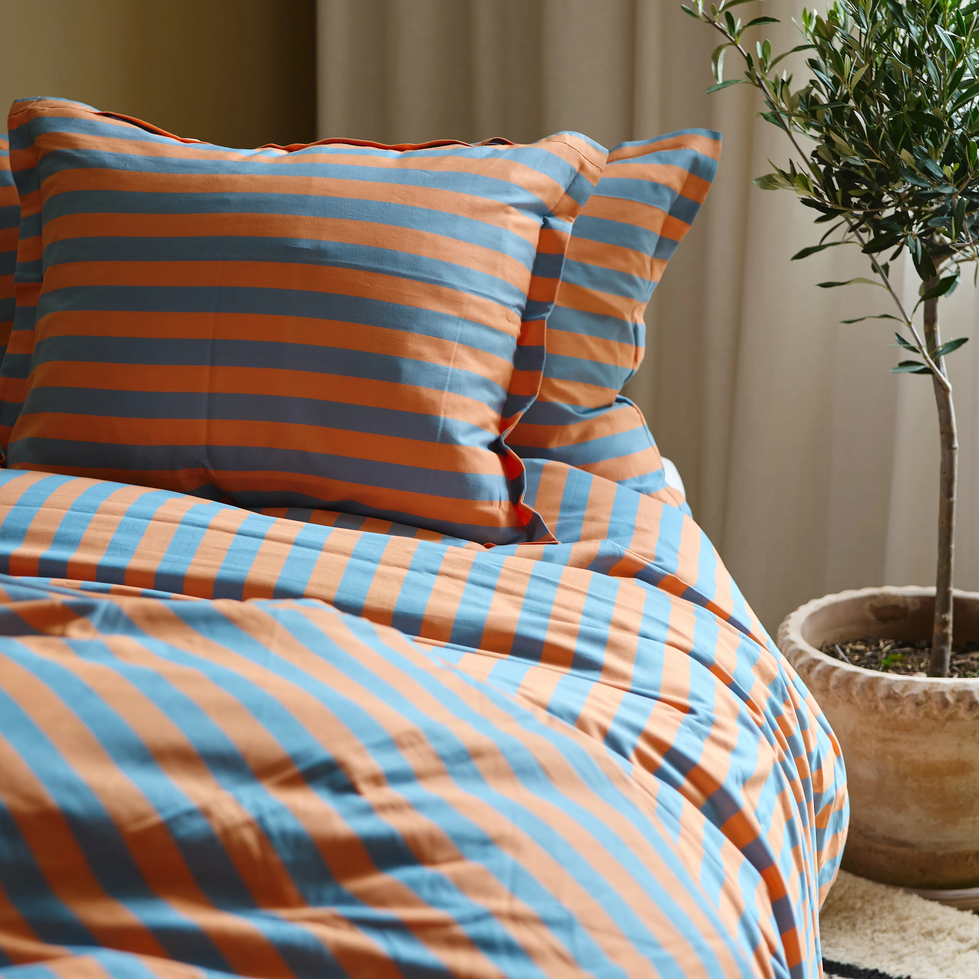 Bed linen - Duvet cover double 210x230cm - Orange & Blue