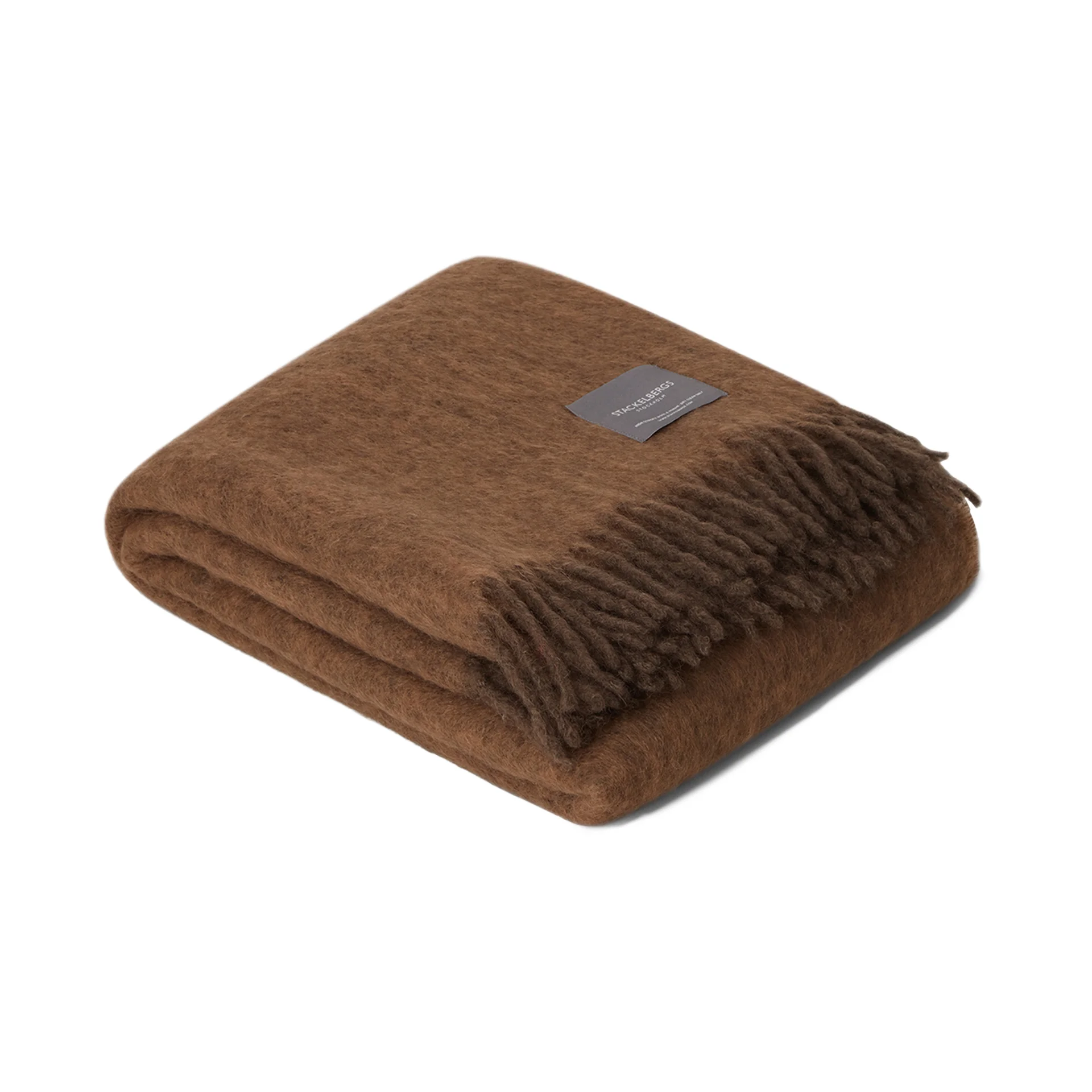 Mohairpläd 130x170cm - Dark Earth & Light Brown Melange