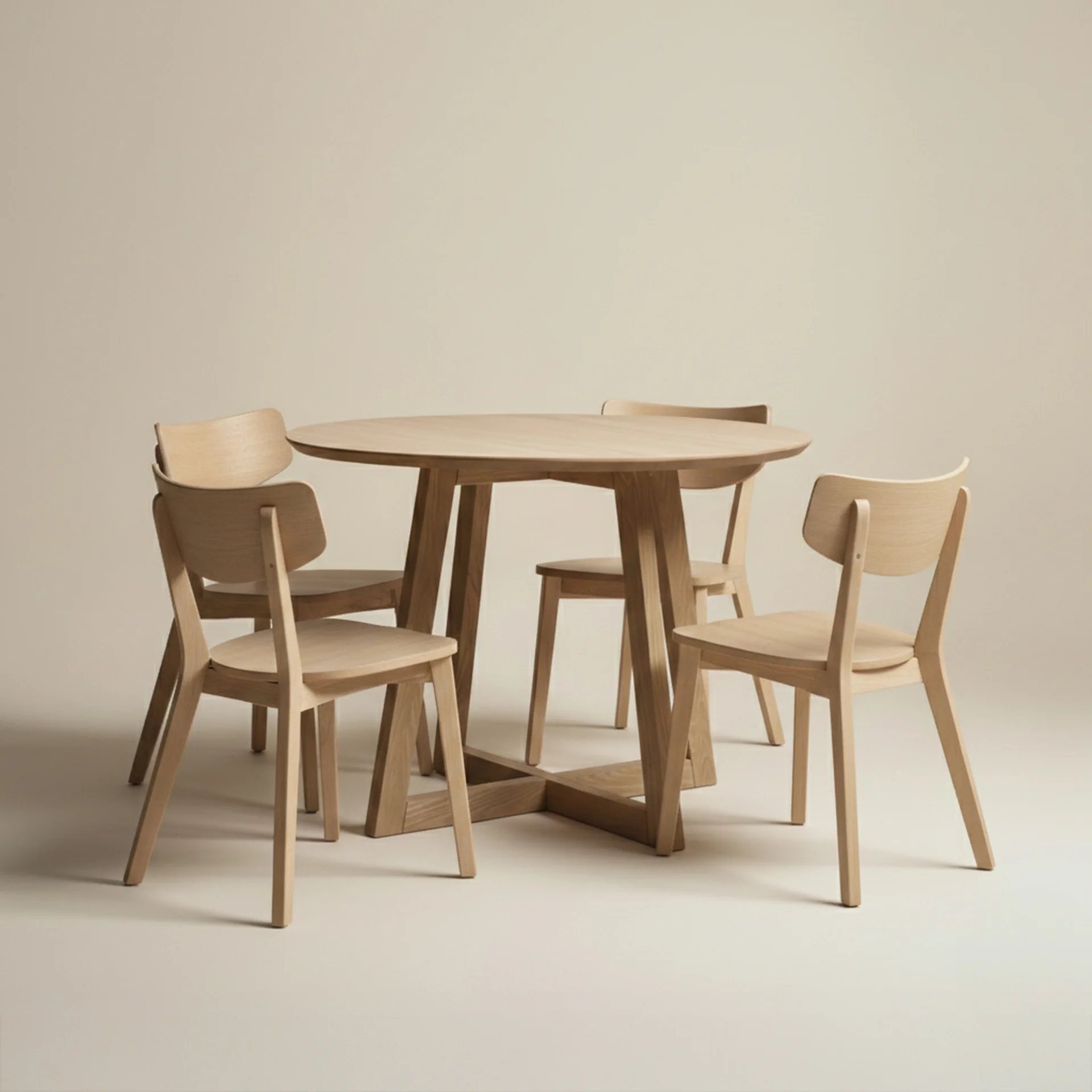 Falken Paket 4 stolar & Runt bord 100cm - Vitoljad ek