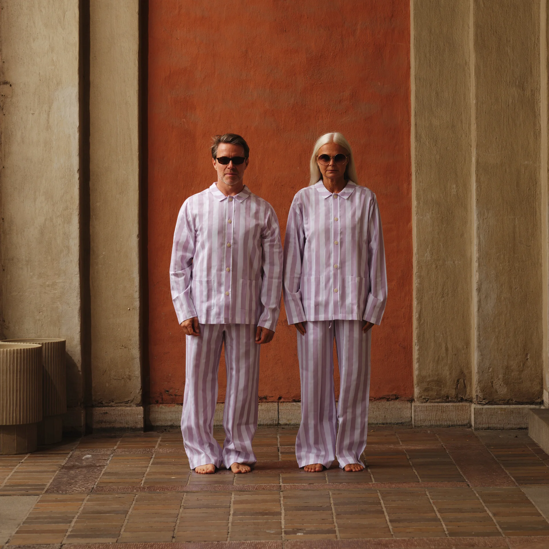 Uno Wide Leg - Lavender & White