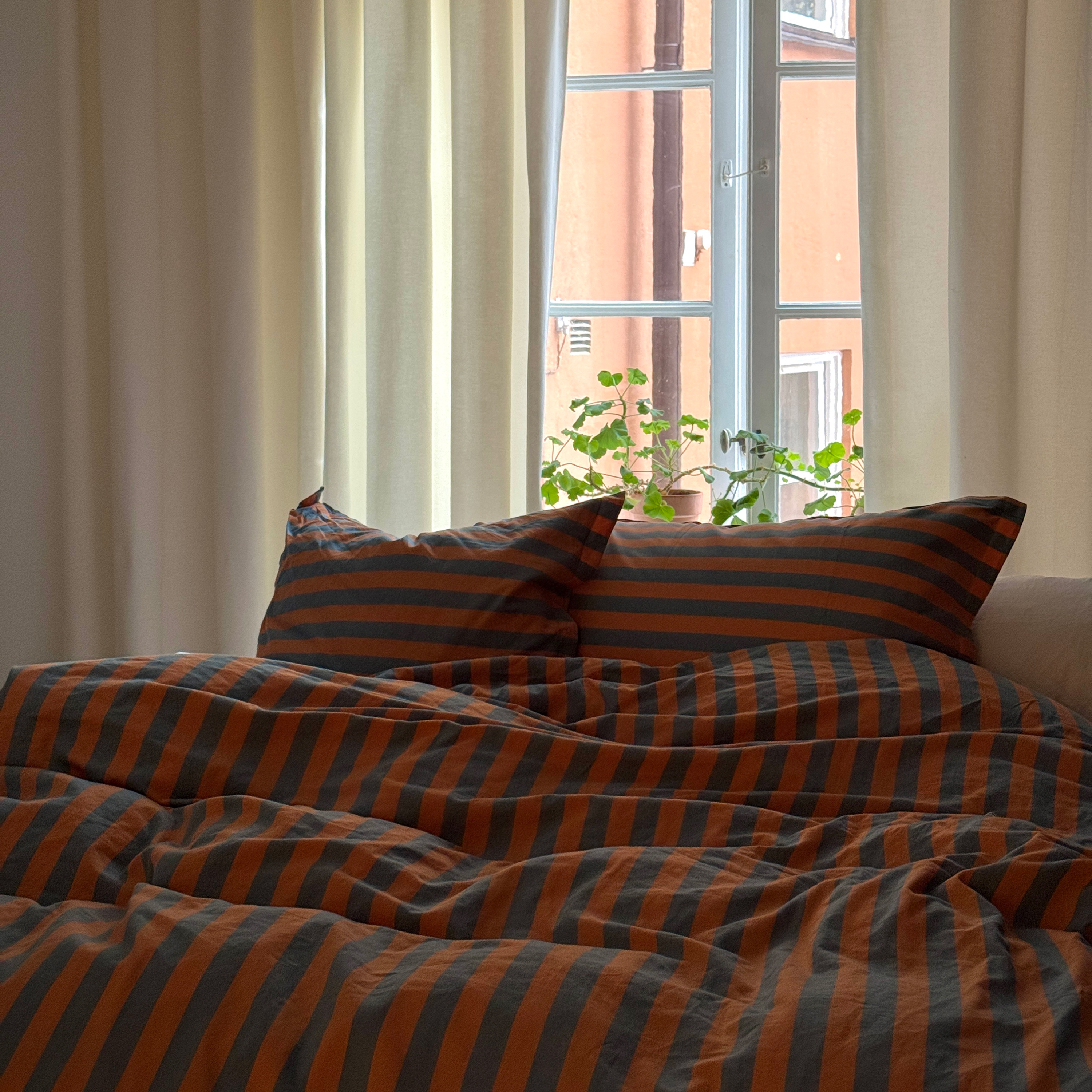 Striped bed linen