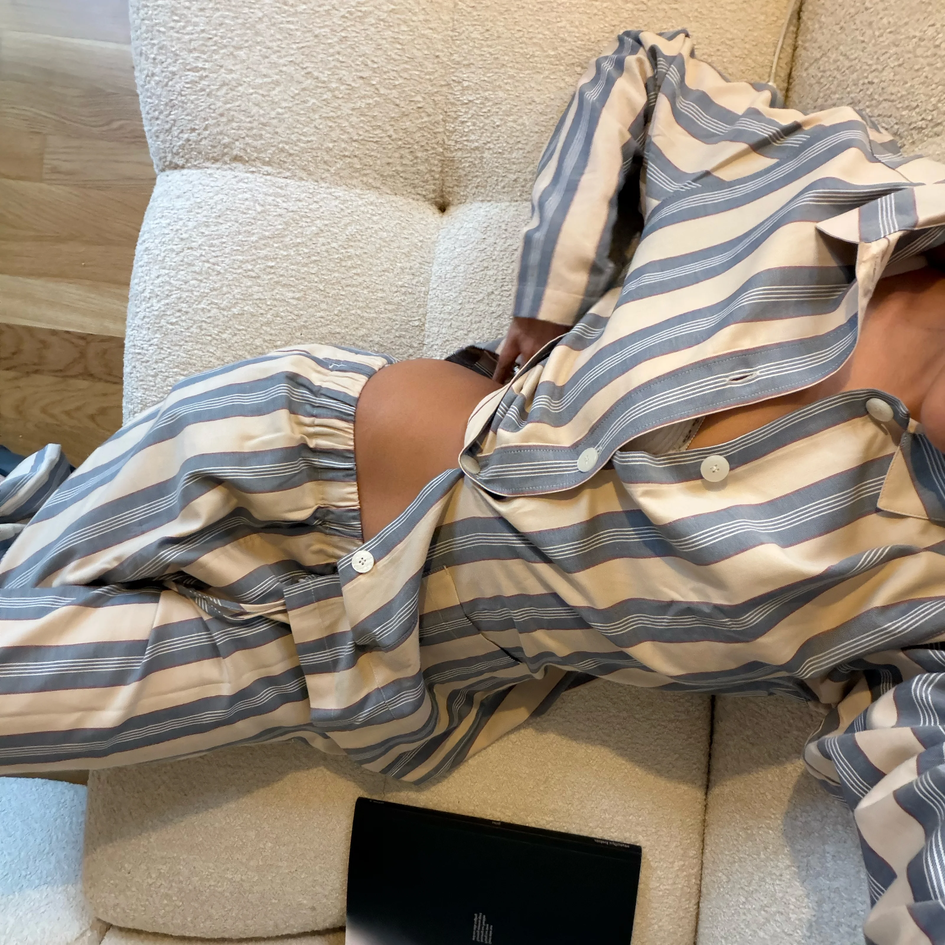 Uno Wide Leg - Old School Beige & Blue