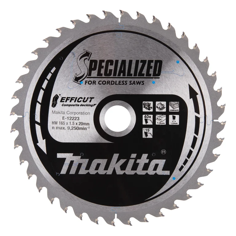 Makita EFFICUT 165 mm saw blade, reverse side
